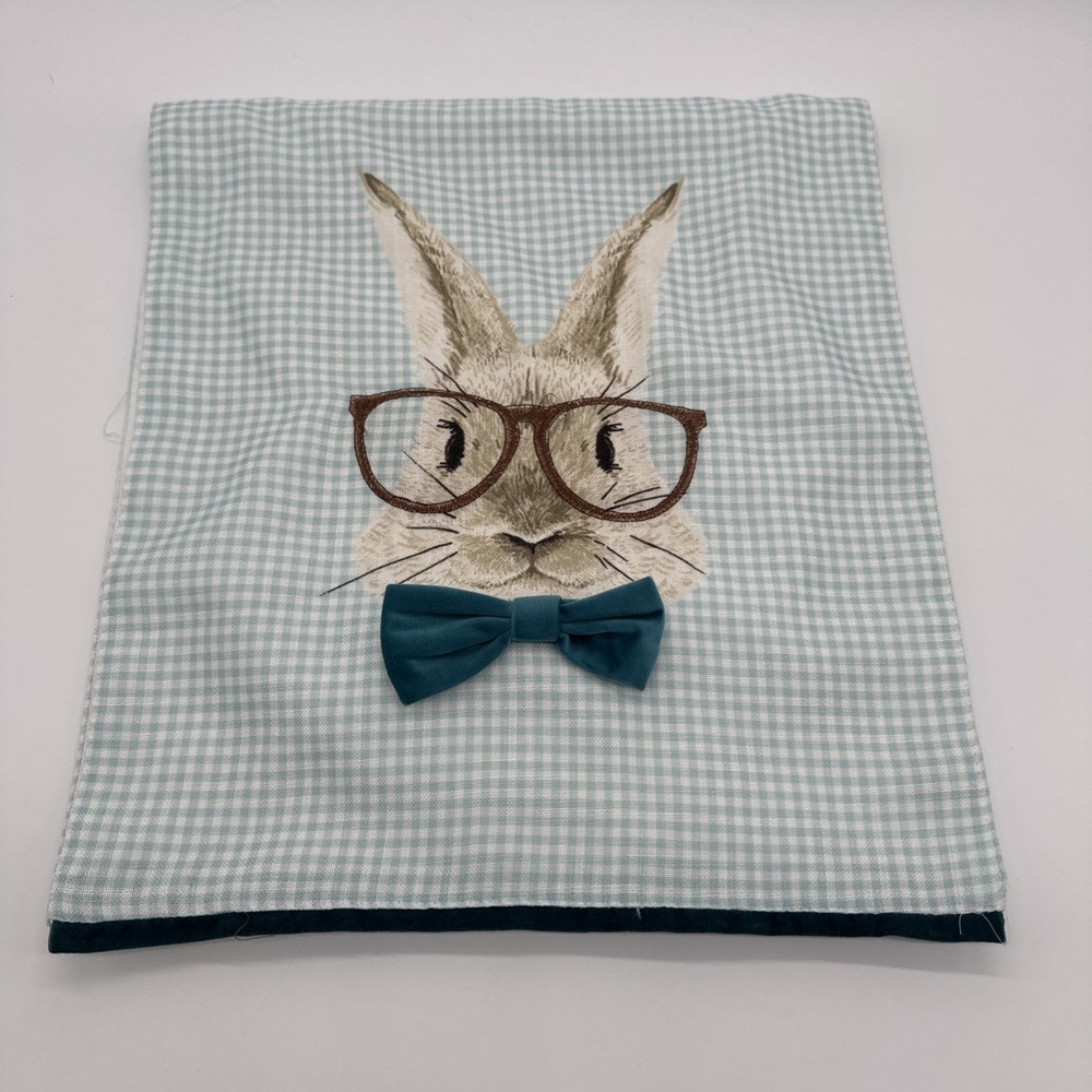 Hip Hop Easter Table‎ runner 70 X 16 Rabbits With Bow Ties Gingham